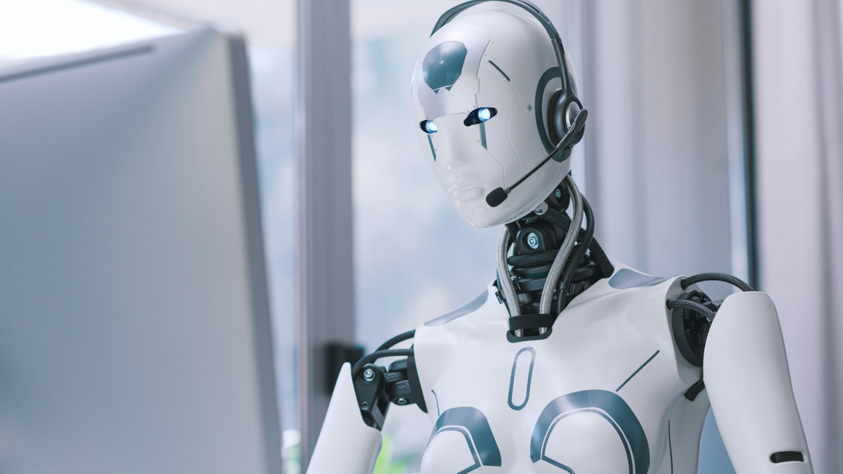 AI robot working in the office