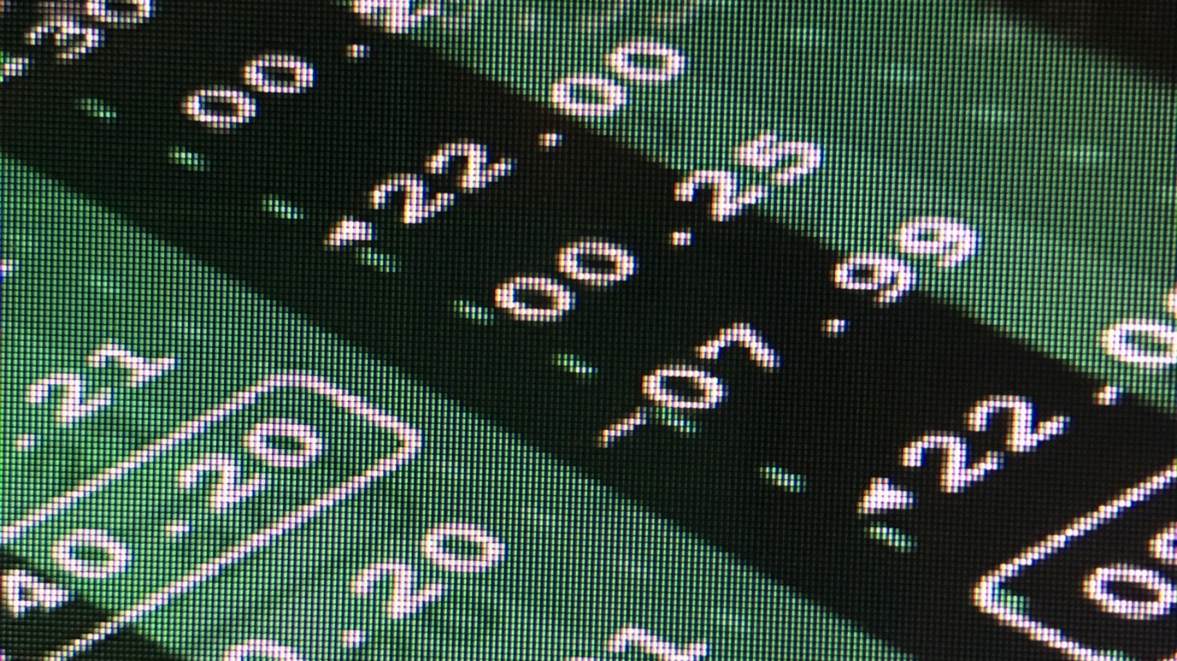 Currency exchange data on screen